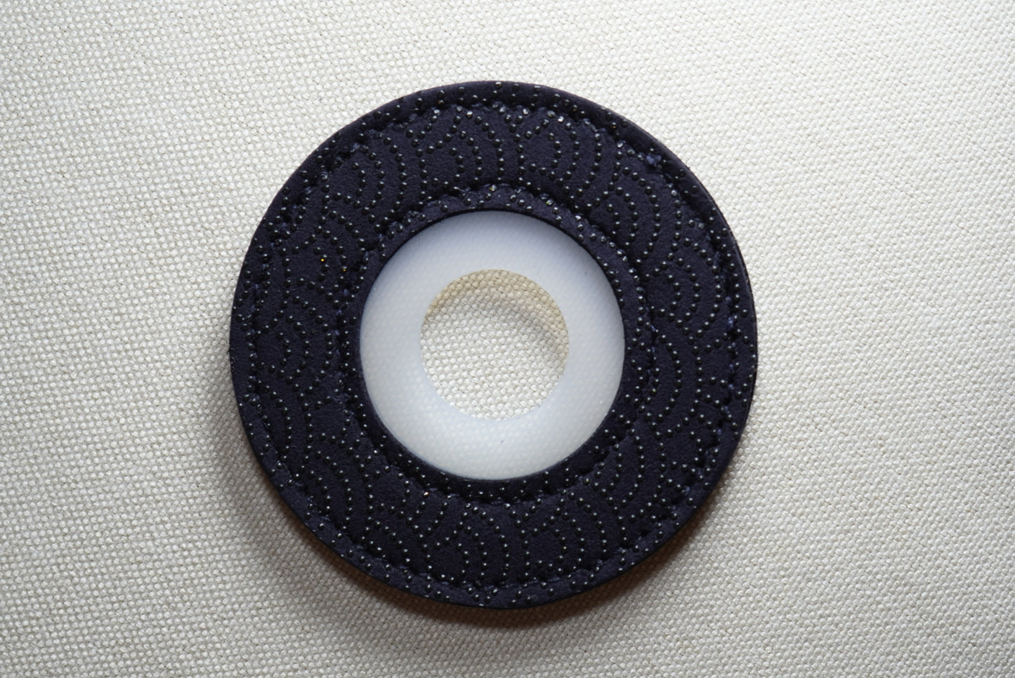 夜の波 Midnight Wave - Leather Tsuba Dome