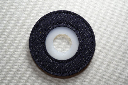 夜の波 Midnight Wave - Leather Tsuba Dome