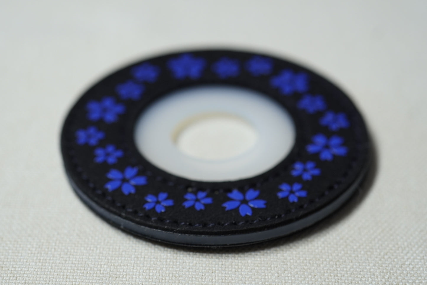蒼桜 Azure Sakura - Leather Tsuba Dome