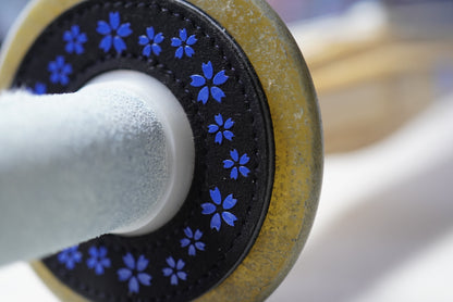蒼桜 Azure Sakura - Leather Tsuba Dome