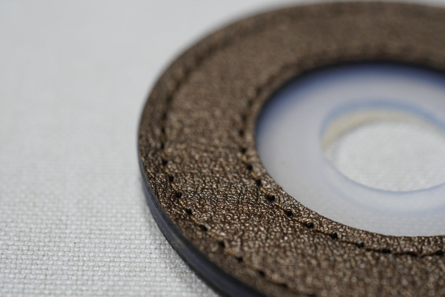 琥珀の土 Amber Earth - Leather Tsuba Dome