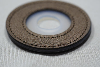 琥珀の土 Amber Earth - Leather Tsuba Dome